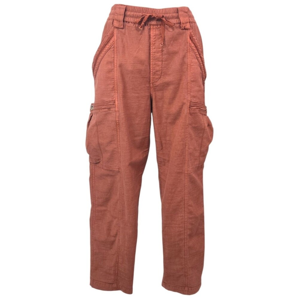 By Anthropologie Cargo Pants Size 29 Rust Orange Pull On Utility Tapered Leg